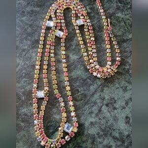 Vintage Elegant Multicolor Rhinestone Necklace